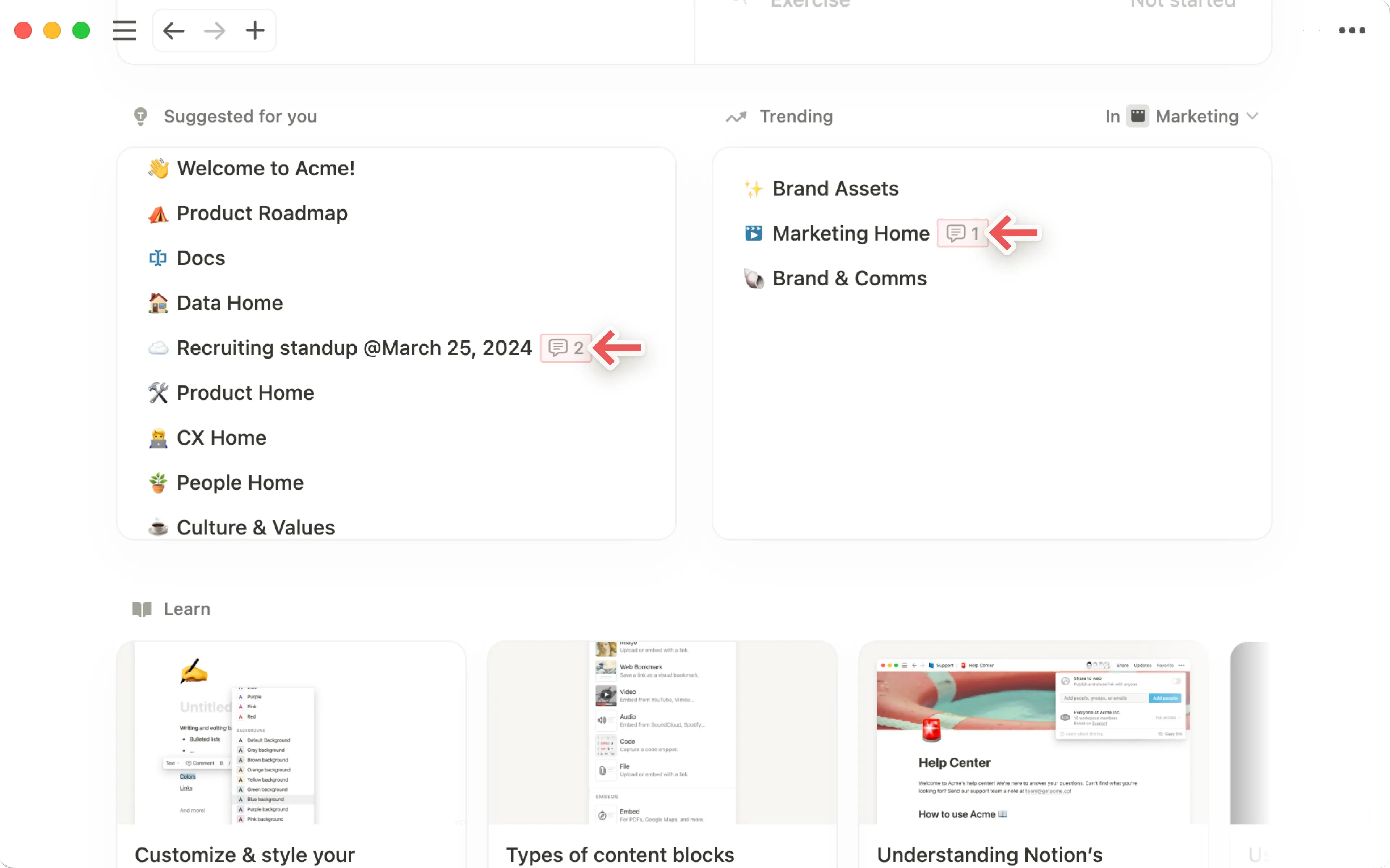 Comentarios - comentario de la base de datos en la página de inicio