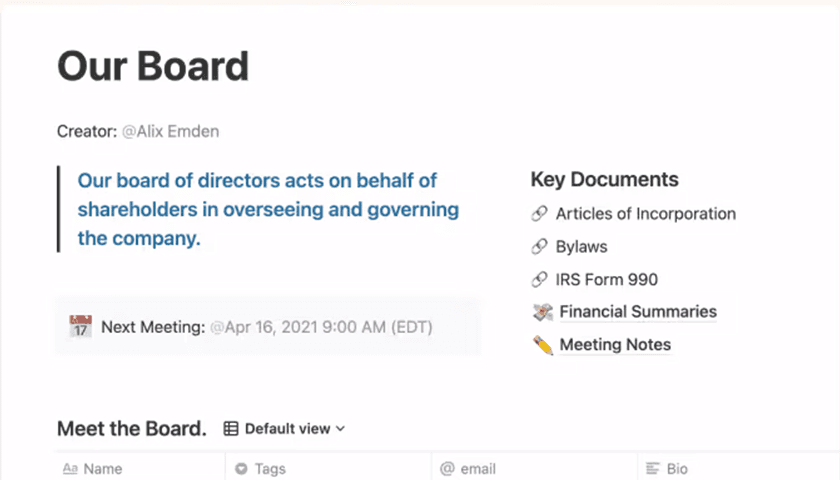 Vorstandsverwaltung Vorlage Produktbild