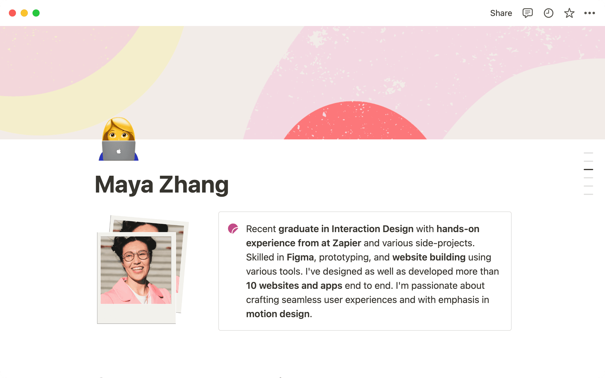 Publica una página web con un par de clics.