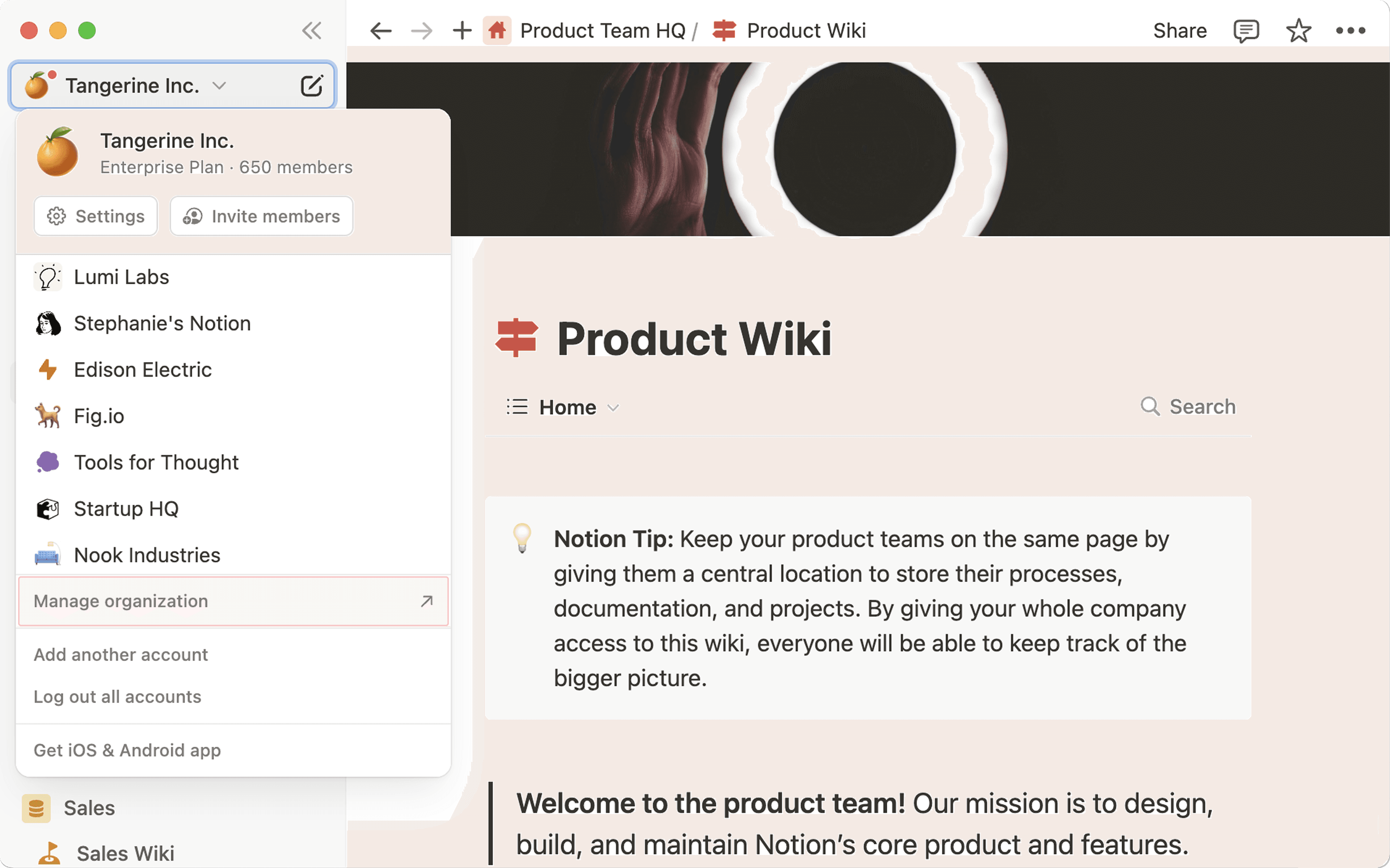 ca: gestionar organización