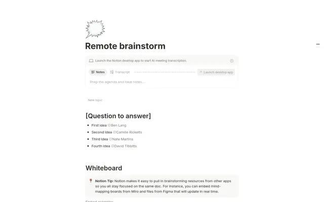 Remote brainstorm