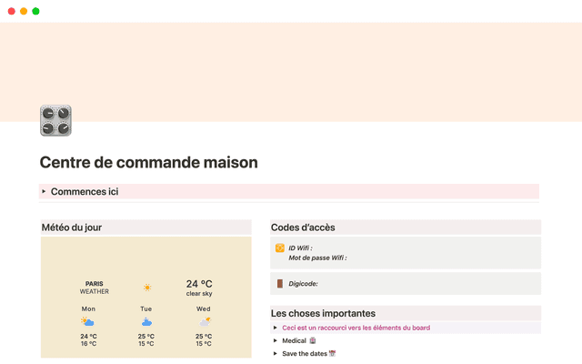 Centre de commande maison