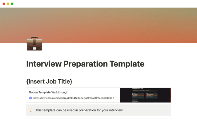 Interview Preparation
