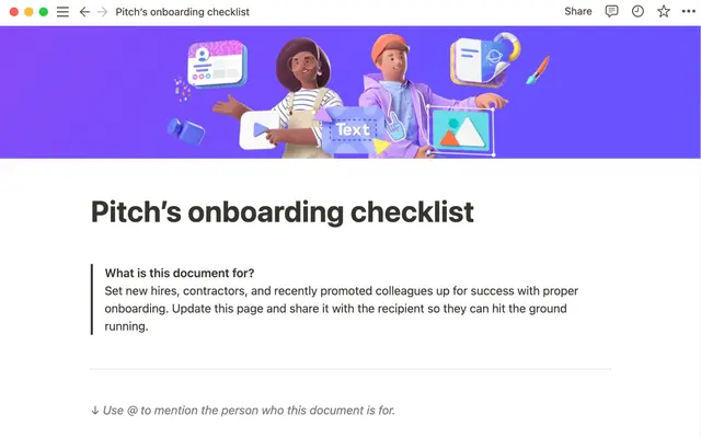 Pitch’s onboarding checklist