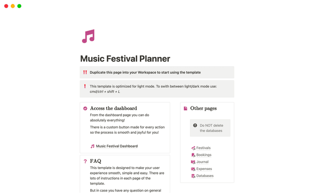 Music Festival Planner