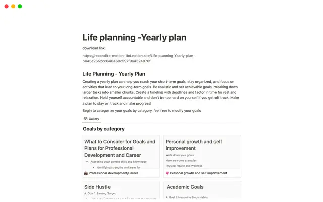 Yearly Life Organizer