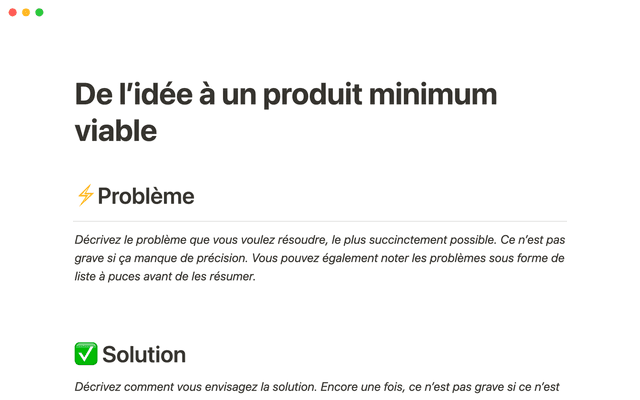 De l’idée à un produit minimum viable