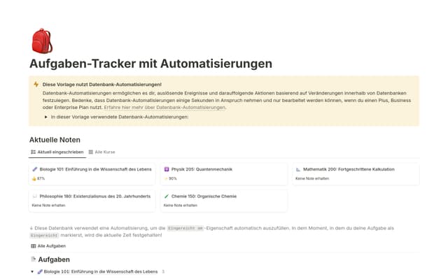 Aufgaben-Tracker mit Automatisierungen